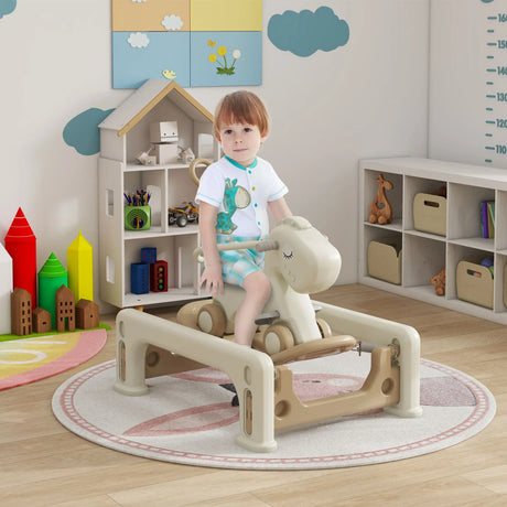 5-in-1 Toddler Rocking Horse Balance Bike Push Handle - Omega Lifestyles
