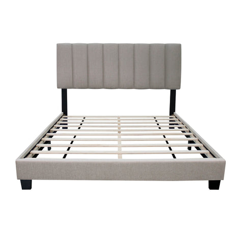Adjustable Queen Upholstered Bed Frame With Linen Upholstery - Omega Lifestyles