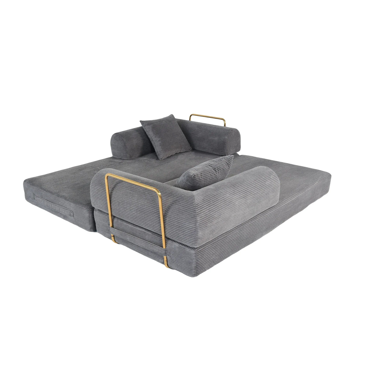 Foldable 3-Seat Soft Memory Foam Sofa Bed With Pillows - Omega Lifestyles
