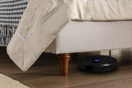 California King Contemporary Fabric Metal Upholstered Bed Frame - Omega Lifestyles