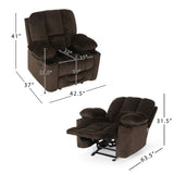 Manual Recliner Chair With Plush Fabric And Cup Holders - Omega Lifestyles