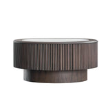 Modern Faux Marble Coffee Table Set With Pedestal - Sleep Galleria