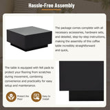 Modern Black High Glossy Coffee Table With LED Lights - Sleep Galleria