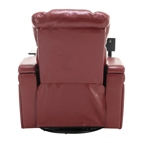 Power Recliner Chair PU Leather With USB Tray Table - Omega Lifestyles