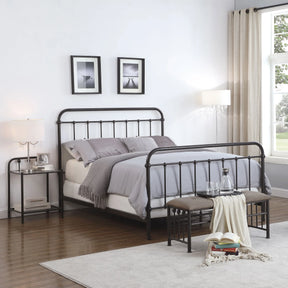 California King Farmhouse Dark Bronze Metal Bed Frame - Omega Lifestyles