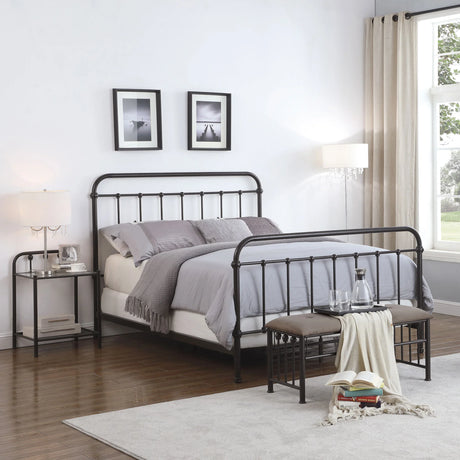California King Farmhouse Dark Bronze Metal Bed Frame - Omega Lifestyles