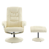 PU Leather Recliner Chair With Ottoman Heated Massage - Omega Lifestyles