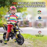 Aprilia Licensed 12V Kids Electric Motorcycle With Training Wheels - Omega Lifestyles