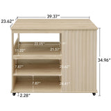 Rolling Kitchen Island Cart With Wine Rack Drawer - Omega Lifestyles