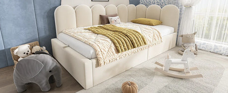 Twin Velvet Upholstered Daybed With Hydraulic Storage - Omega Lifestyles