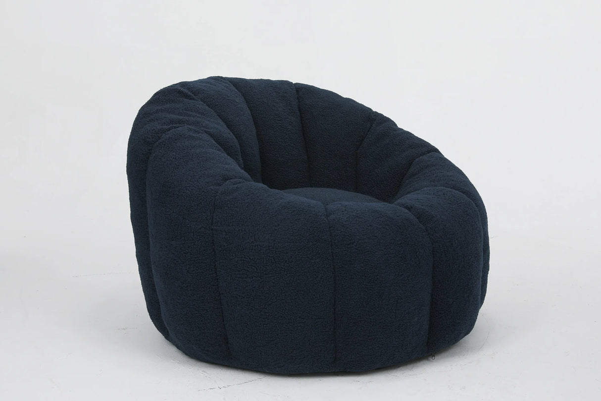Plush Teddy Fabric Ergonomic Foam Filled Bean Bag Chair - Omega Lifestyles