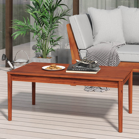 Rustic Acacia Wood Outdoor Coffee Table - Sleep Galleria