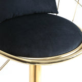 Set Of 2 Black Velvet Adjustable Height Bar Chairs - Omega Lifestyles