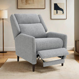 Mid-Century Modern Gray Pushback Manual Recliner - Omega Lifestyles