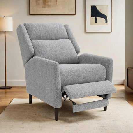 Mid-Century Modern Gray Pushback Manual Recliner - Omega Lifestyles
