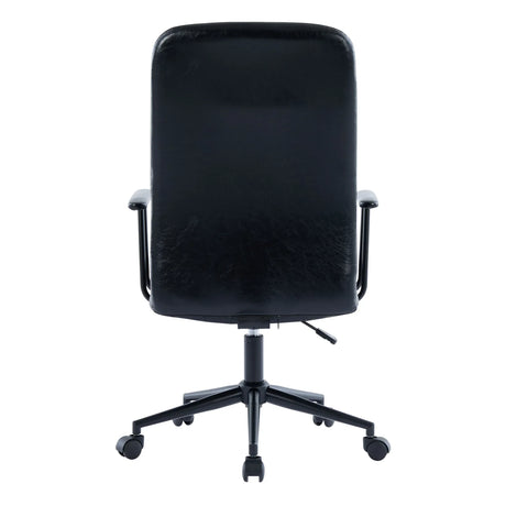 Antique Black PU Leather Adjustable Swivel Office Chair - Omega Lifestyles