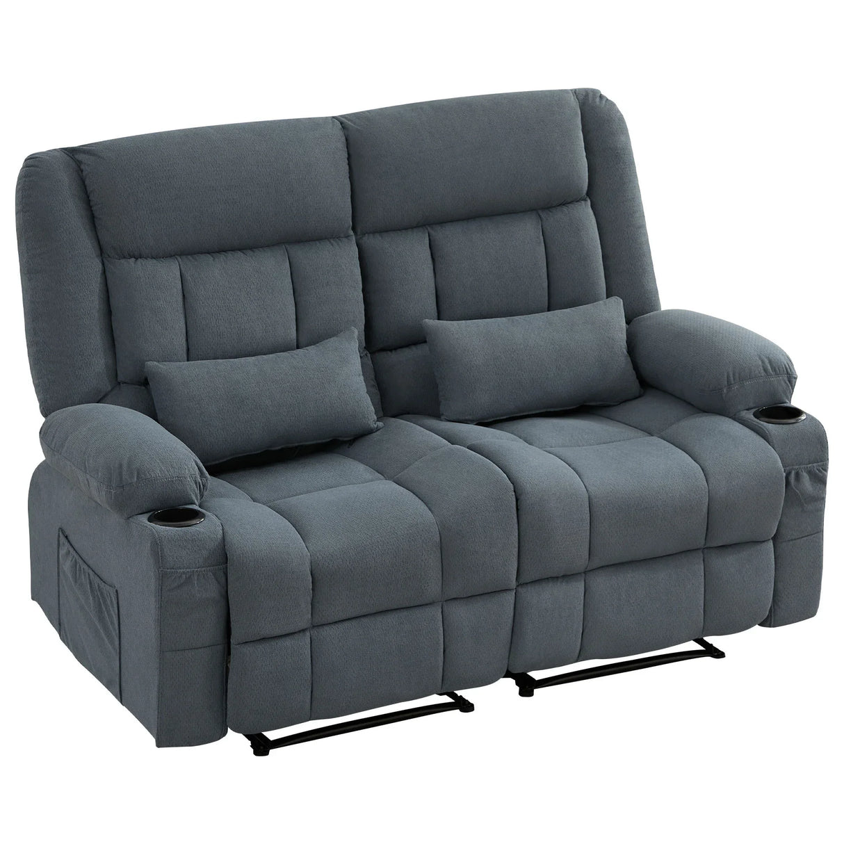 Manual Reclining Oversized Soft Metal Frame Loveseat - Omega Lifestyles