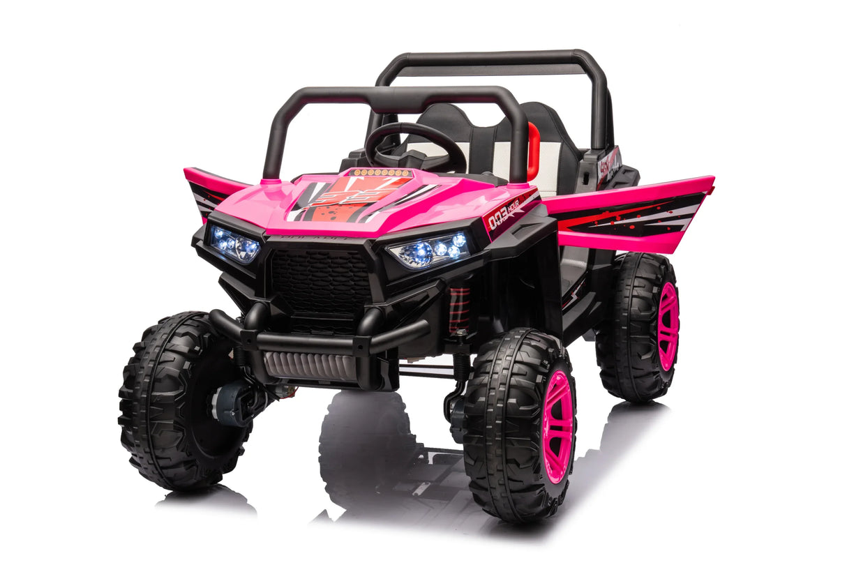 Four-Wheel Drive Pink Leather Seat Ride-On Car - Omega Lifestyles