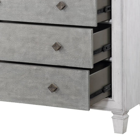 Transitional White Synthetic Wood Storage Chest - Omega Lifestyles
