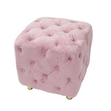 Pink Velvet Dice-Shaped Storage Ottoman With Foam Seat - Omega Lifestyles