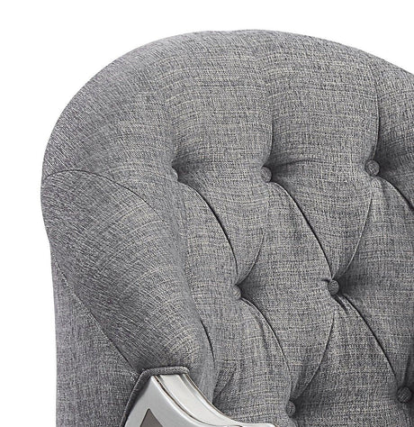 Gray Fabric Upholstered Wooden Seating Chair - Omega Lifestyles