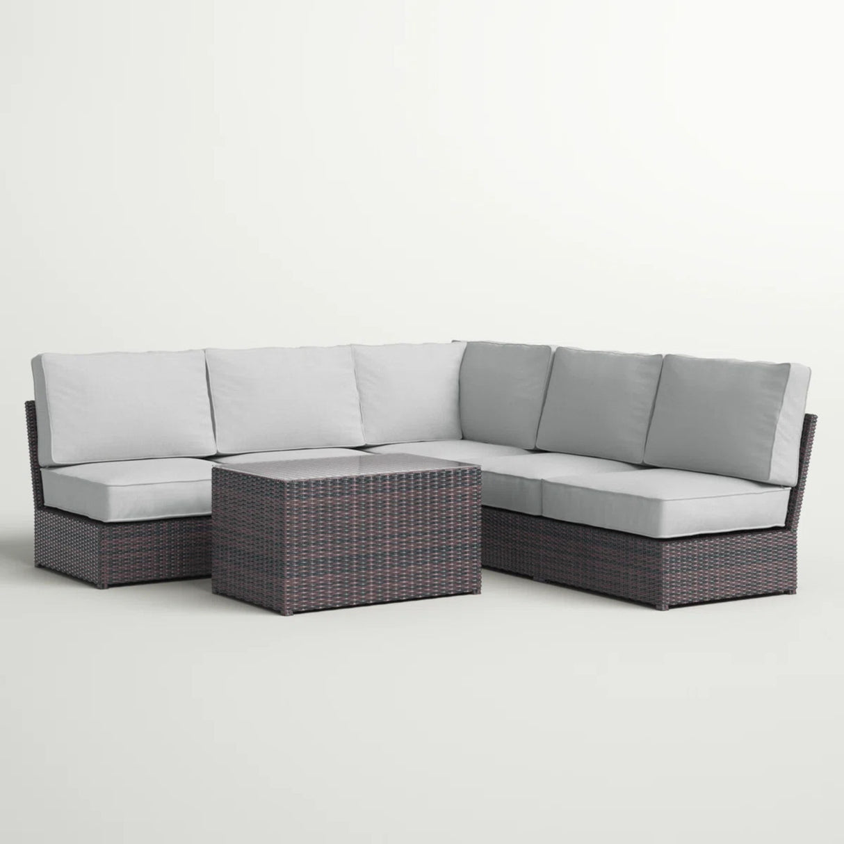6-Piece Modular Outdoor Seating Set With Plush Cushions
