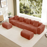 Modular 4-Seat Velvet Boneless Cloud Sectional Sofa - Omega Lifestyles