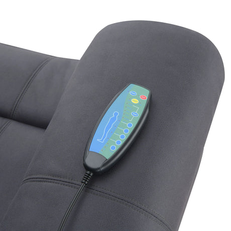 Dark Blue Polished Microfiber Power Lift Heating Massage Chair - Omega Lifestyles