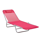 Adjustable Reclining Outdoor Steel Mesh Chaise Lounge Chair