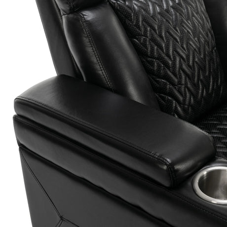 Power Reclining PU Leather Home Theater Recliner Chair - Omega Lifestyles
