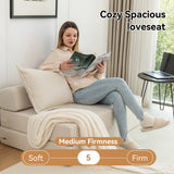 Foldable Corduroy Convertible Sofa Bed With Lumbar Pillow - Omega Lifestyles