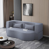 Full Size Convertible Teddy Fabric Sofa Bed With Pillows - Omega Lifestyles