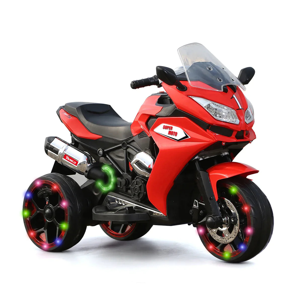 12V Rechargeable Kids Ride-On Motorcycle With Lights - Omega Lifestyles