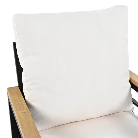 5-Piece Acacia Wood Iron Frame Patio Furniture Set - Omega Lifestyles