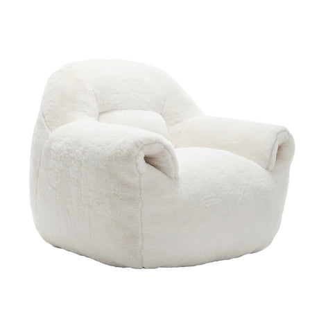 Faux Fur Comfy Bean Bag Chair With Back Support - Omega Lifestyles