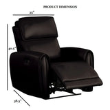 Contemporary Black Leatherette Power Recliner With USB Ports - Omega Lifestyles