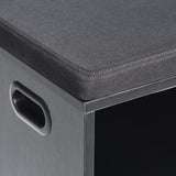 Wooden Entryway Storage Shoe Bench With Cushion Seating - Omega Lifestyles