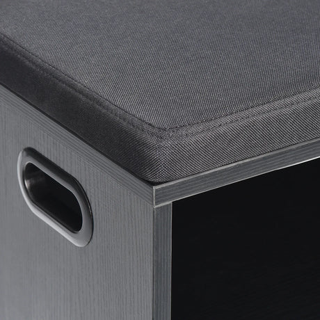 Wooden Entryway Storage Shoe Bench With Cushion Seating - Omega Lifestyles