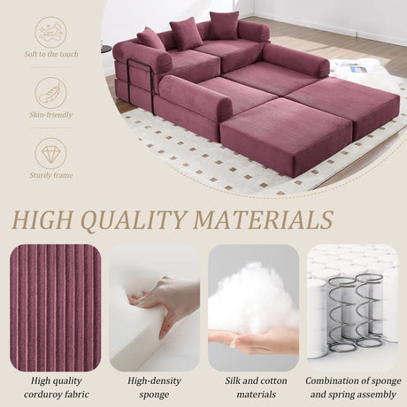 Convertible Corduroy Folding Memory Foam Sofa Bed - Omega Lifestyles