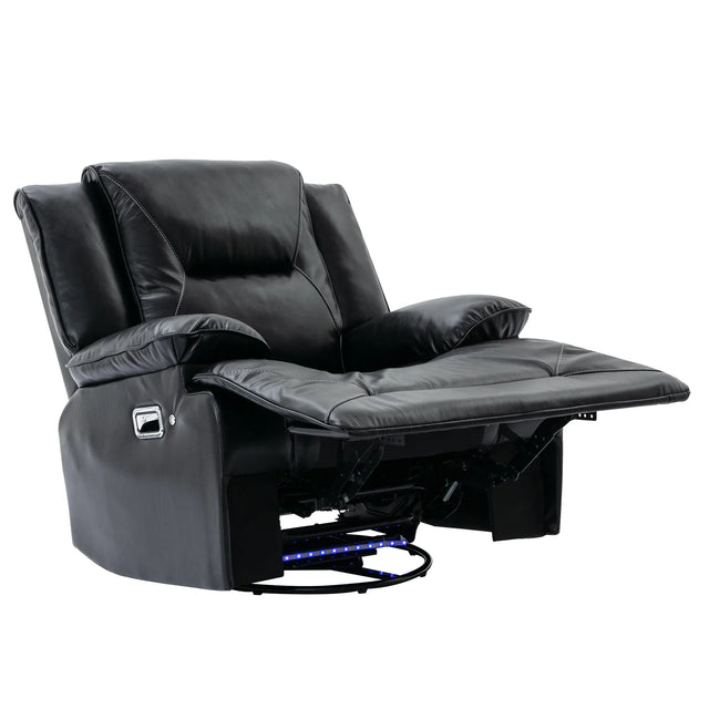 360-Degree Swivel Manual Rocking Leather Gel Recliner Chair - Omega Lifestyles