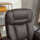 PU Leather Reclining Swivel Chair With Ottoman and Footrest - Omega Lifestyles