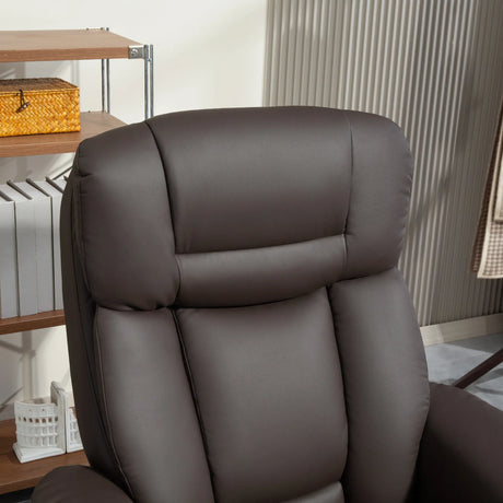 PU Leather Reclining Swivel Chair With Ottoman and Footrest - Omega Lifestyles