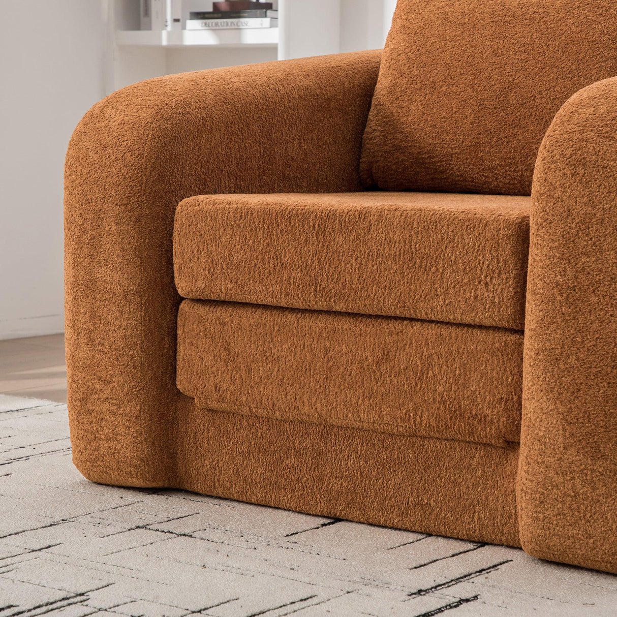 Convertible Chenille Foldable Single Sofa Bed With Pillow - Omega Lifestyles