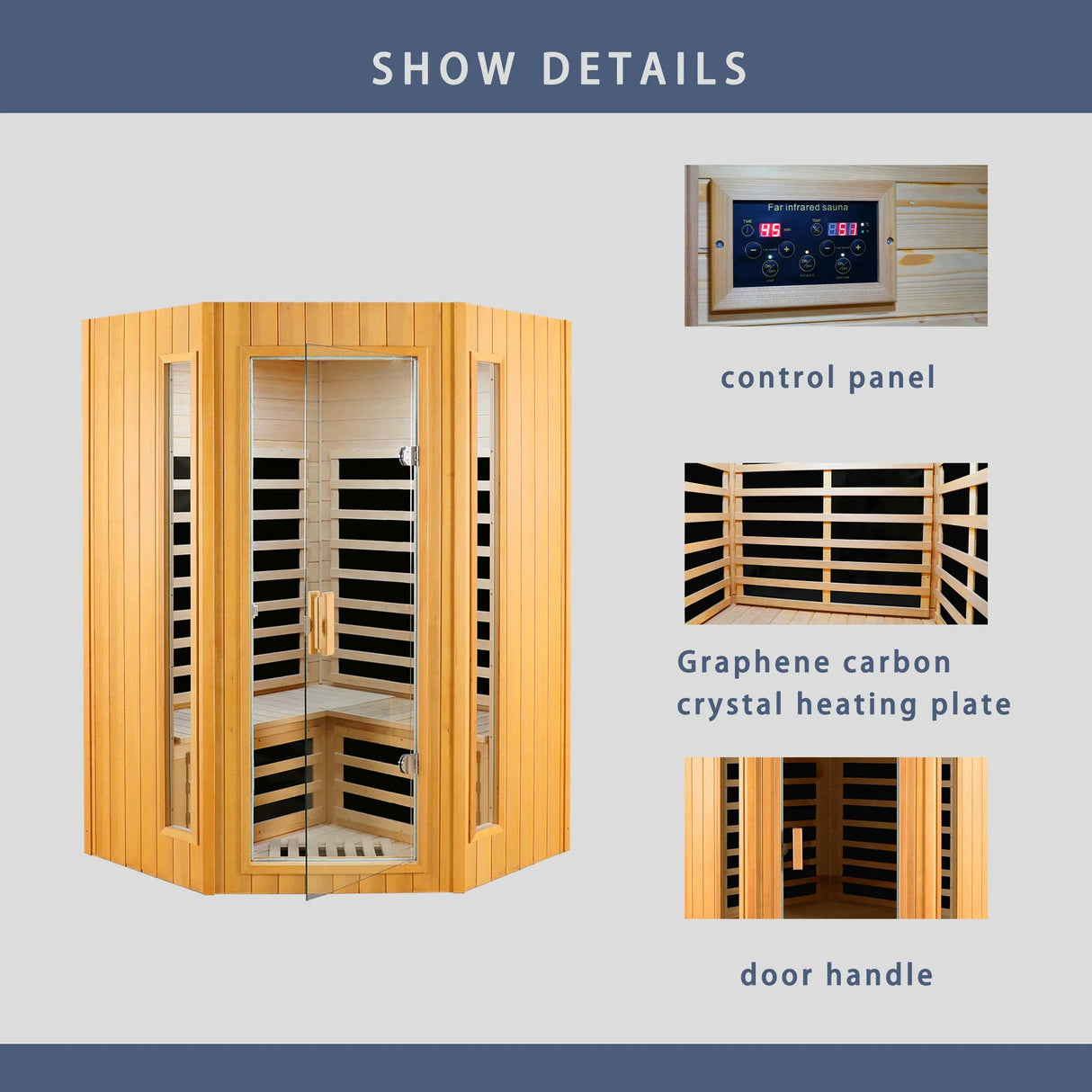Two Person Hemlock Indoor Pentagonal Far Infrared Sauna Room - Omega Lifestyles