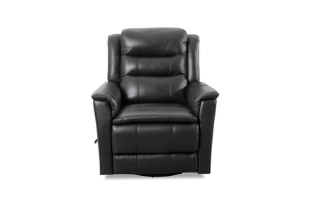 Top Grain Leather Manual Swivel Recliner Chair Granite - Omega Lifestyles