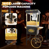 Commercial 16OZ Stainless Steel Popcorn Machine With Cart - Omega Lifestyles