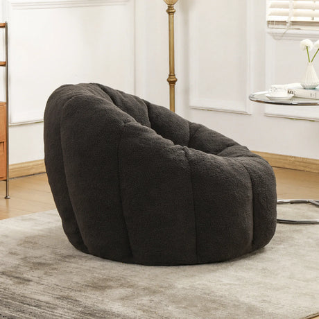 Plush High-Density Foam Teddy Fabric Bean Bag Chair - Omega Lifestyles