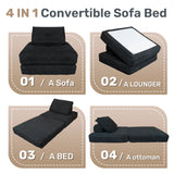 Foldable Corduroy 4-in-1 Folding Sofa Bed Chair - Omega Lifestyles