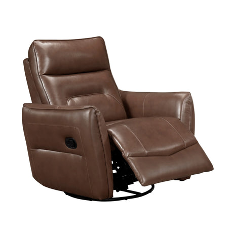 Top Grain Leather Swivel Glider Recliner Chair - Omega Lifestyles