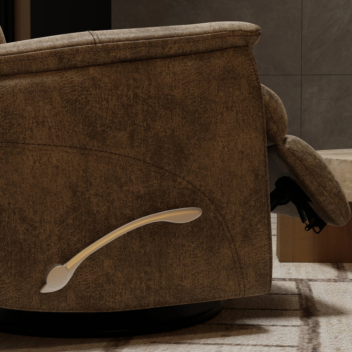 Swivel Glider Recliner With Manual Adjustable Headrest Footrest - Omega Lifestyles